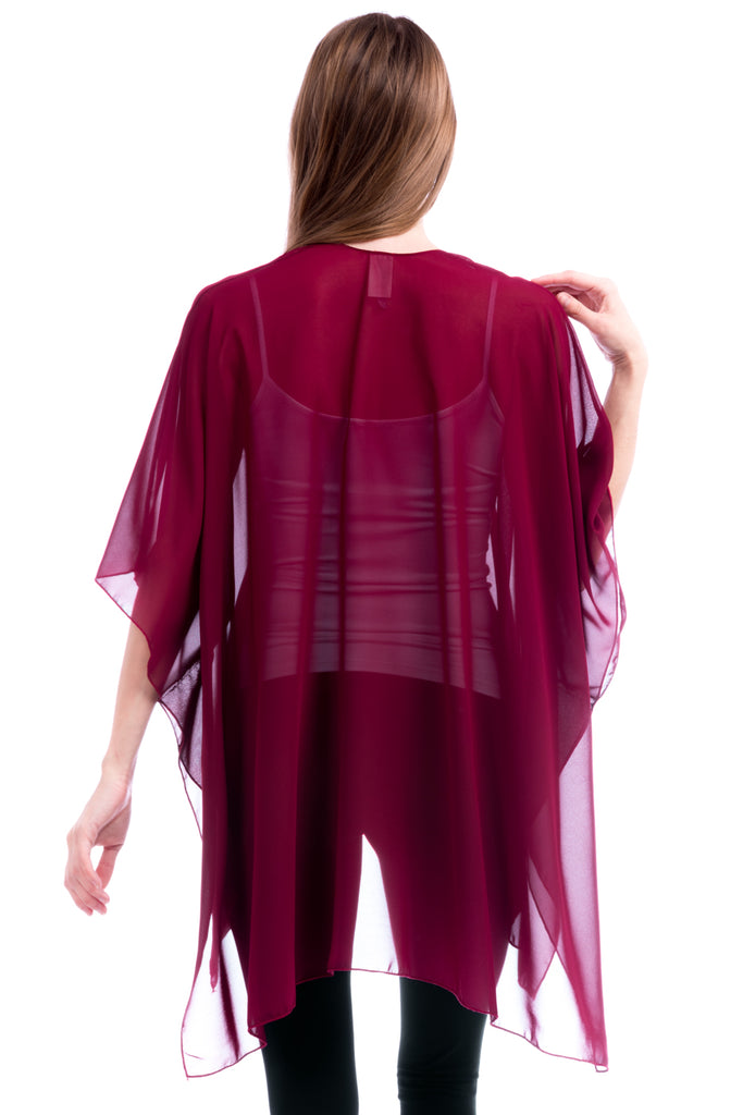 Maroon Kimono Sweater in Ngara